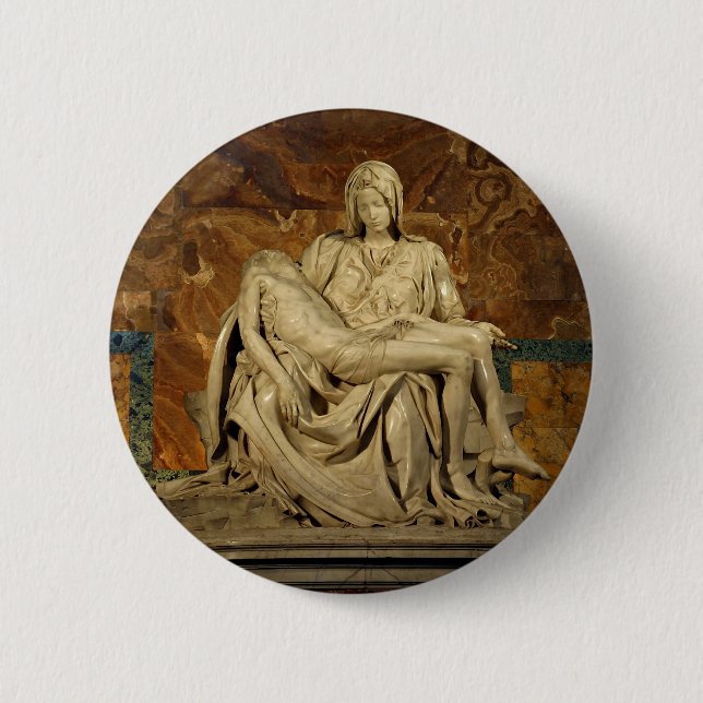 Michelangelo's Pieta in St. Peter's Basilica 6 Cm Round Badge (Front)