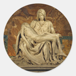 Michelangelo's Pieta in St. Peter's Basilica Classic Round Sticker