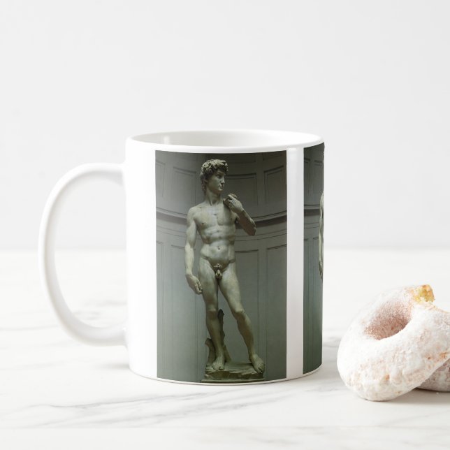 Michelangelo's Statue of David Coffee Mug (With Donut)