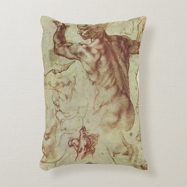 Michelangelo's Study of a Libyan Sibyl Decorative Cushion (Front(Vertical))