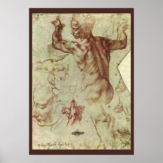 Michelangelo's Study of a Libyan Sibyl Poster (Front)