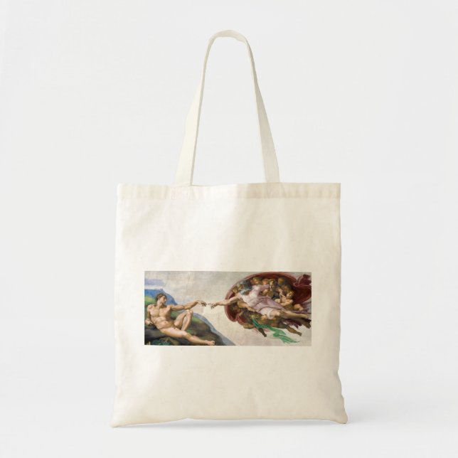 Michelangelo's The Creation of Adam Tote Bag (Front)