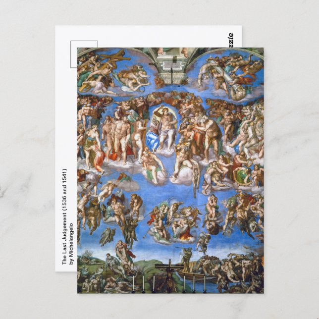 Michelangelo's The Last Judgement Postcard (Front/Back)