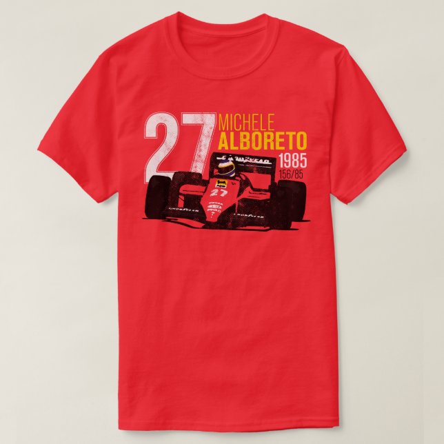 Michele Alboreto 1985 Tribute T-Shirt (Design Front)
