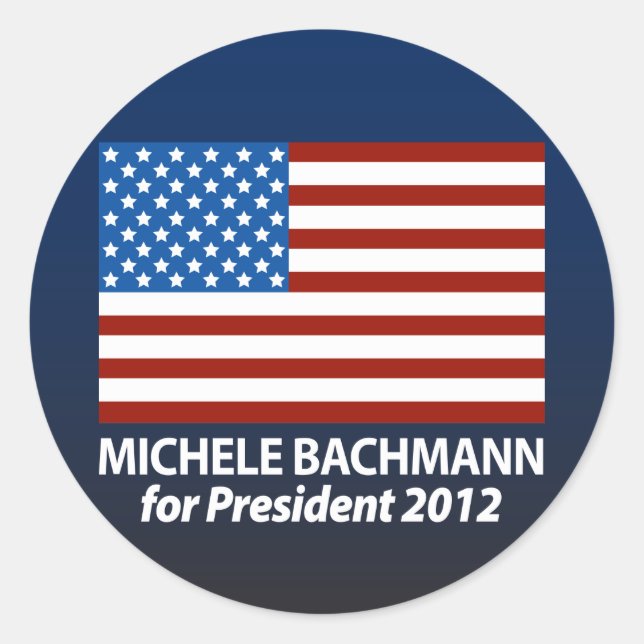 Michele Bachmann for President 2012 Classic Round Sticker (Front)