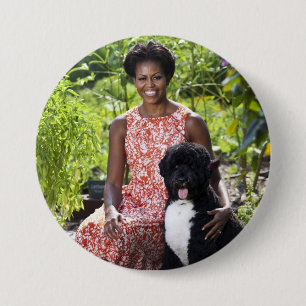 Michele & Bo Obama 7.5 Cm Round Badge