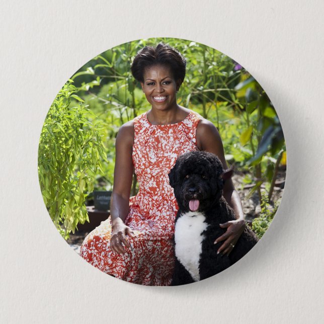 Michele & Bo Obama 7.5 Cm Round Badge (Front)