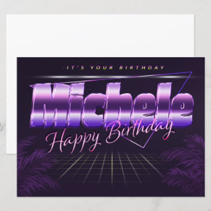 Michele Name First name pura retro card Birthday
