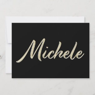 Michele Name white gold Handwriting Card