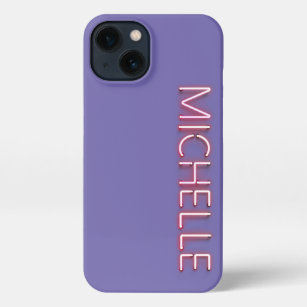 Michelle name in glowing neon lights novelty iPhone 13 case