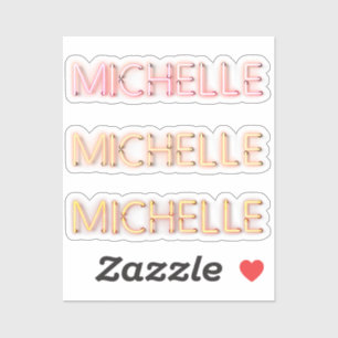 Michelle name in glowing neon lights novelty x3