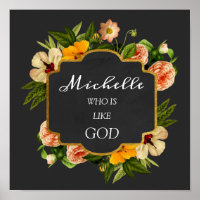 Michelle Name Meaning Royal Floral Birthday Mint