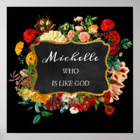 Michelle Name Meaning Vintage Floral Birthday Gift