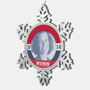 MICHELLE NUNN CAMPAIGN SNOWFLAKE PEWTER CHRISTMAS ORNAMENT