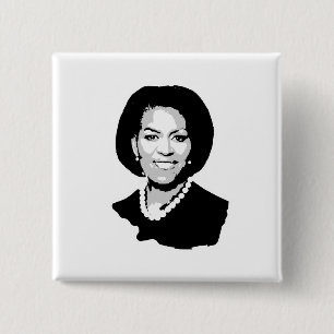 Michelle Obama 15 Cm Square Badge