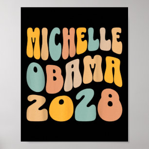 Michelle Obama 2028 For President Resist Wavy Groo Poster