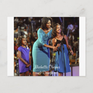 Michelle Obama and Daughters Postcard