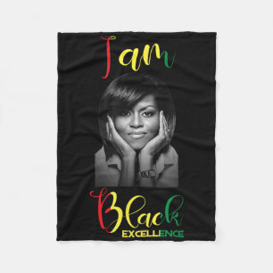 Michelle Obama Black Excellence Black History Mont Fleece Blanket