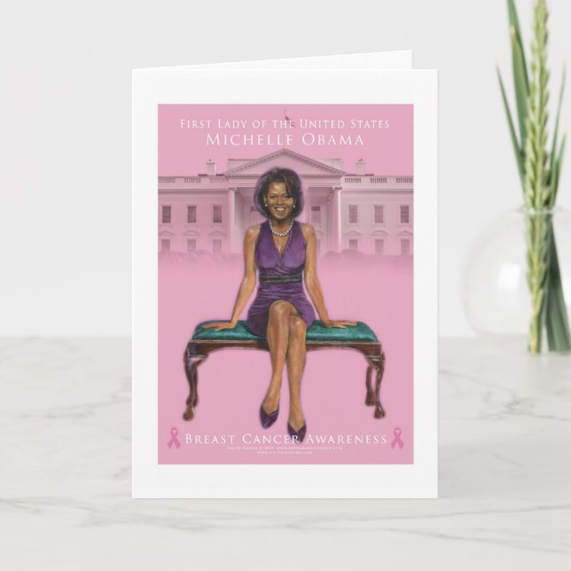 MICHELLE OBAMA BREAST CANCER AWARENESS CARD (Front)