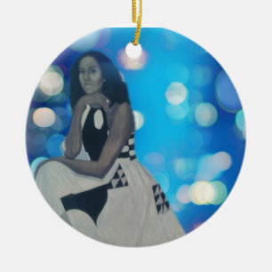Michelle Obama Ceramic Tree Decoration