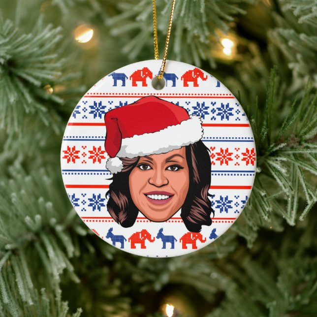 MICHELLE OBAMA Christmas Ceramic Tree Decoration (Tree)