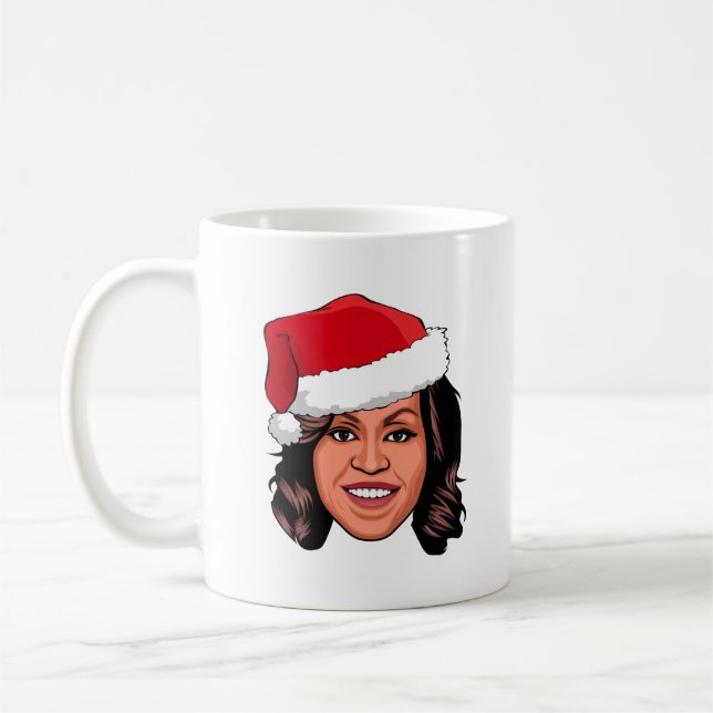 MICHELLE OBAMA Christmas Coffee Mug (Left)