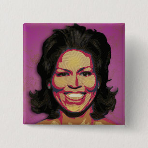 Michelle Obama - First Lady 15 Cm Square Badge