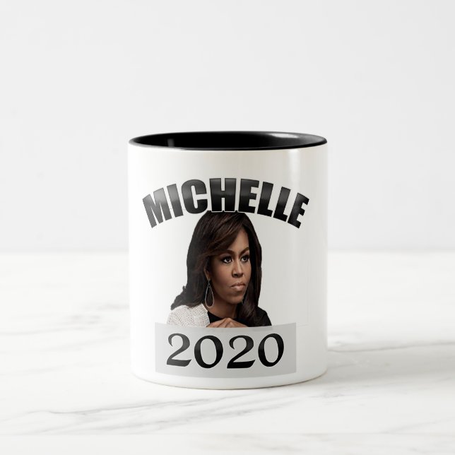 Michelle Obama for President 2020 Two-Tone Coffee Mug (Center)