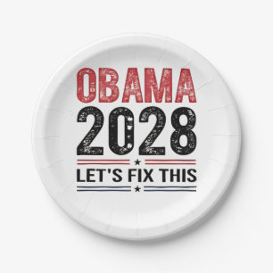 Michelle Obama for President Obama 2028 Paper Plate