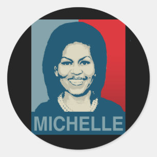 MICHELLE OBAMA HOPE -.png Classic Round Sticker
