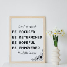 Michelle Obama Quote Don't Be Afraid Feminist Art