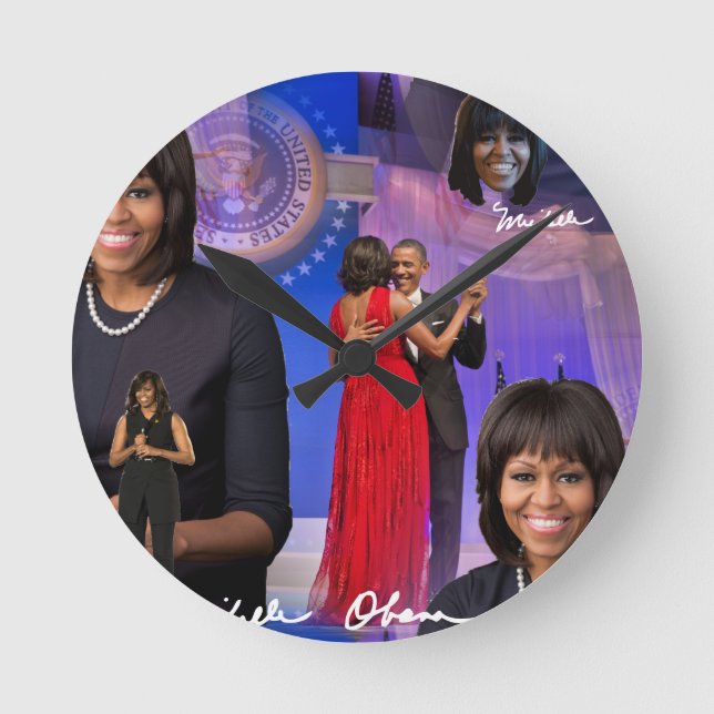 Michelle Obama Round Clock (Front)