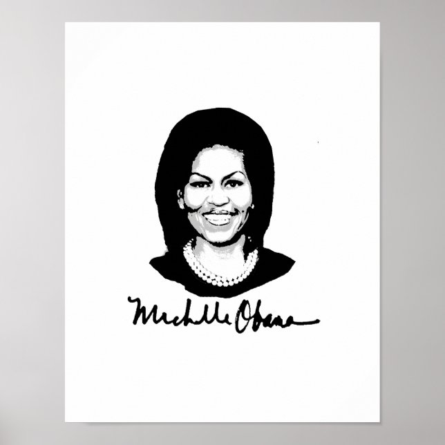 MICHELLE OBAMA SIGNATURE -.png Poster (Front)