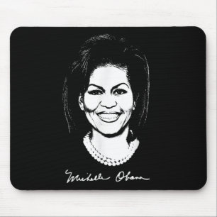 Michelle Obama Signature Woman Female Madam Presid Mouse Mat