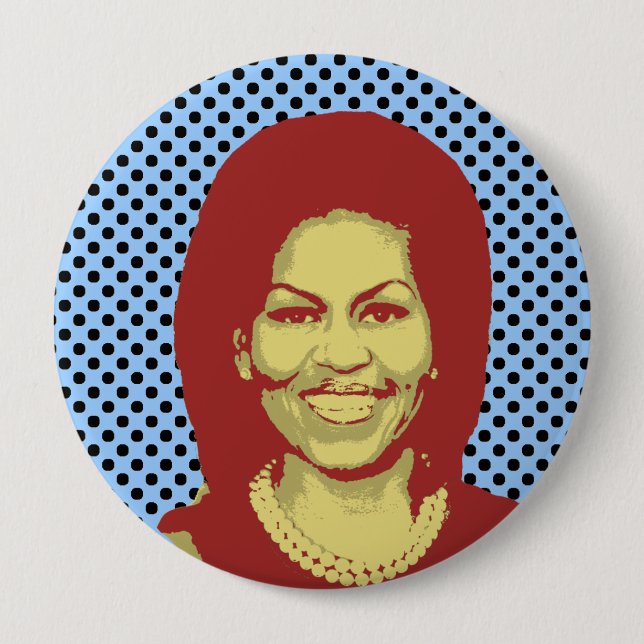 MICHELLE OBAMA TALK BUBBLE 10 CM ROUND BADGE (Front)