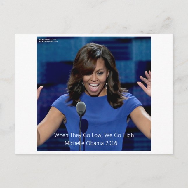 Michelle Obama "We Go High" Collectable Postcard (Front)