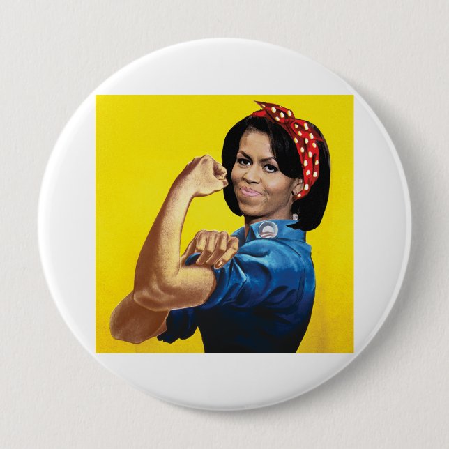 MICHELLE THE RIVETER -.png 10 Cm Round Badge (Front)