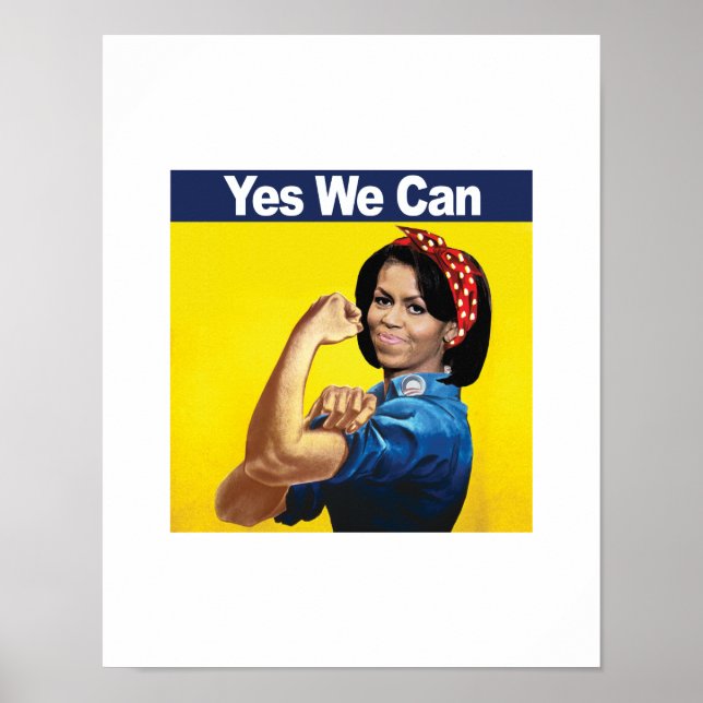 MICHELLE THE RIVETER - YES WE CAN -.png Poster (Front)