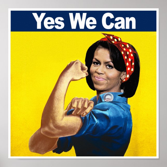 MICHELLE THE RIVETER - YES WE CAN.png Poster (Front)
