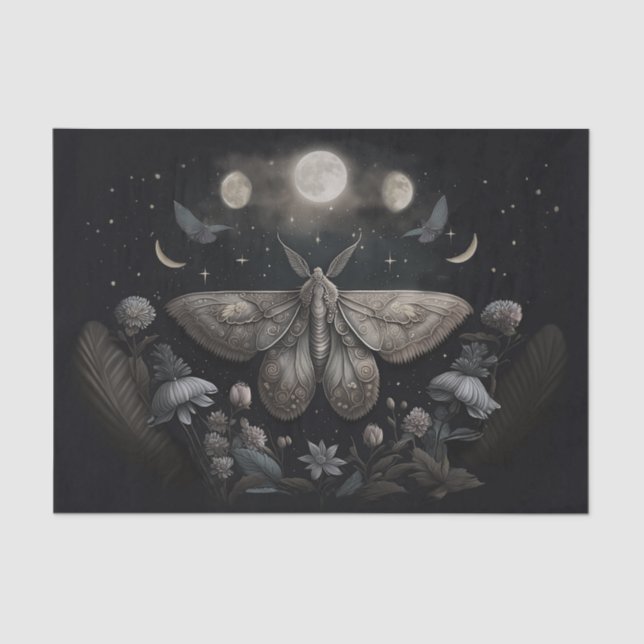 Michelle's Fluttering Moon, Silvery Moth Tissue Paper (Front)