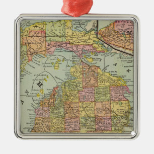 Michigan 3 metal tree decoration