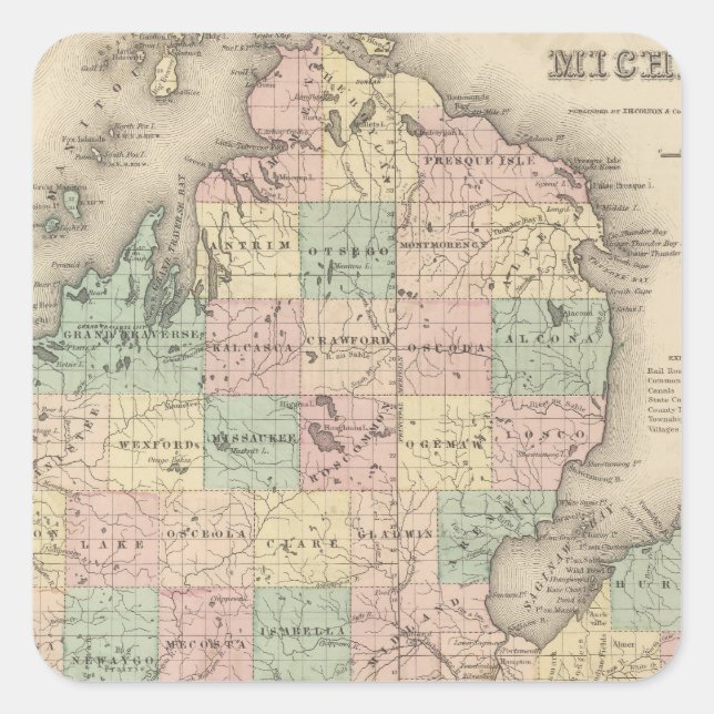 Michigan 3 square sticker (Front)