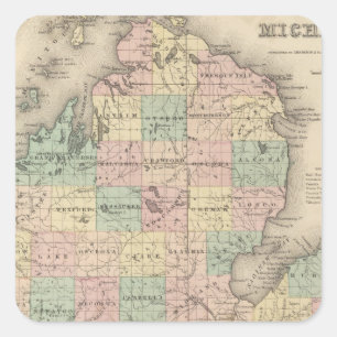Michigan 3 square sticker