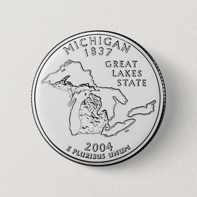 Michigan 6 Cm Round Badge (Front)