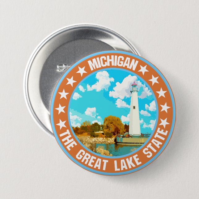 Michigan                                           7.5 cm round badge (Front & Back)