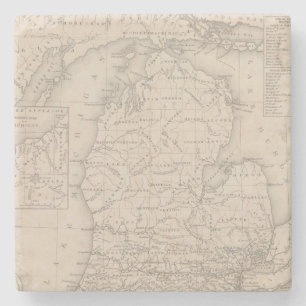Michigan 9 stone coaster