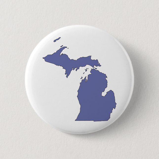 Michigan: A BLUE State 6 Cm Round Badge (Front)