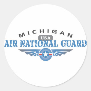 Michigan Air National Guard Classic Round Sticker
