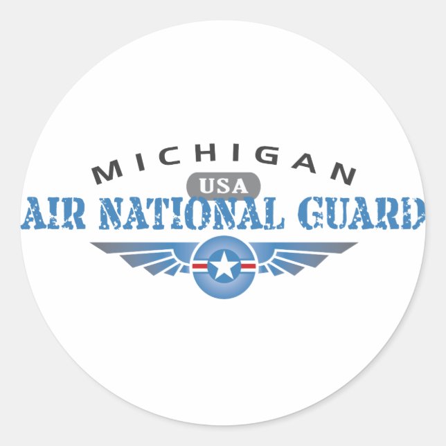 Michigan Air National Guard Classic Round Sticker (Front)