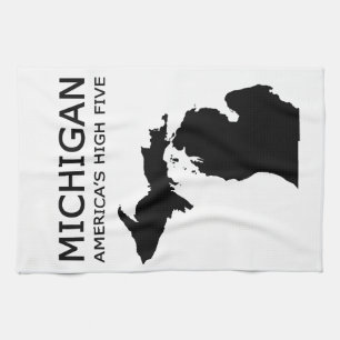 Michigan. America's High Five Tea Towel